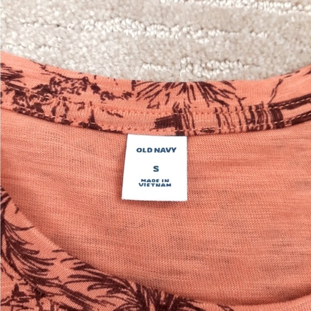 ๐ธ3/$25 Old Navy Slub-Knit Coral Cactus Print Relaxed Fit T-Shirt Dress, Size S - Picture 12 of 16